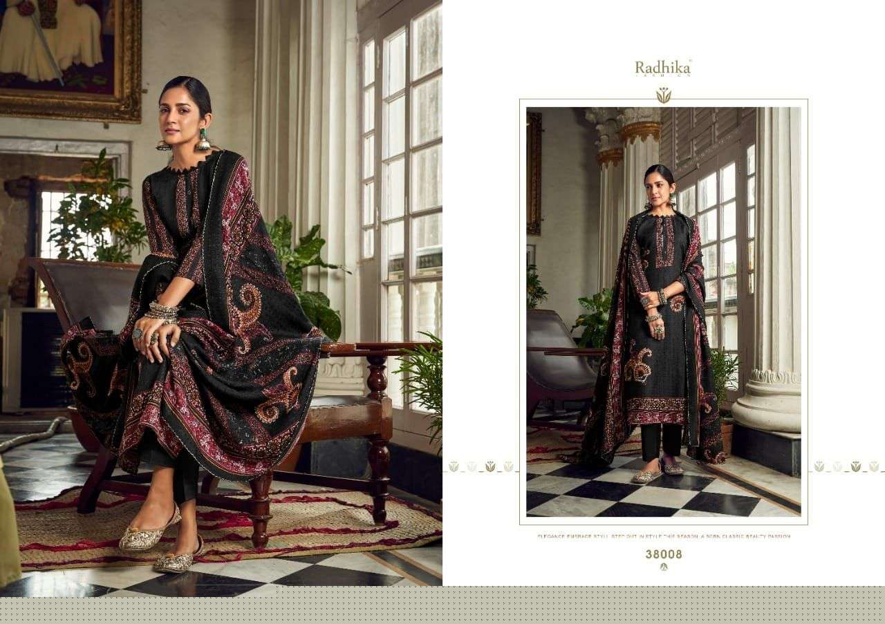 SONA BY SUMYRA 38001 TO 38008 SERIES BEAUTIFUL SUITS COLORFUL STYLISH FANCY CASUAL WEAR & ETHNIC WEAR PURE PASHMINA PRINT WITH WORK DRESSES AT WHOLESALE PRICE