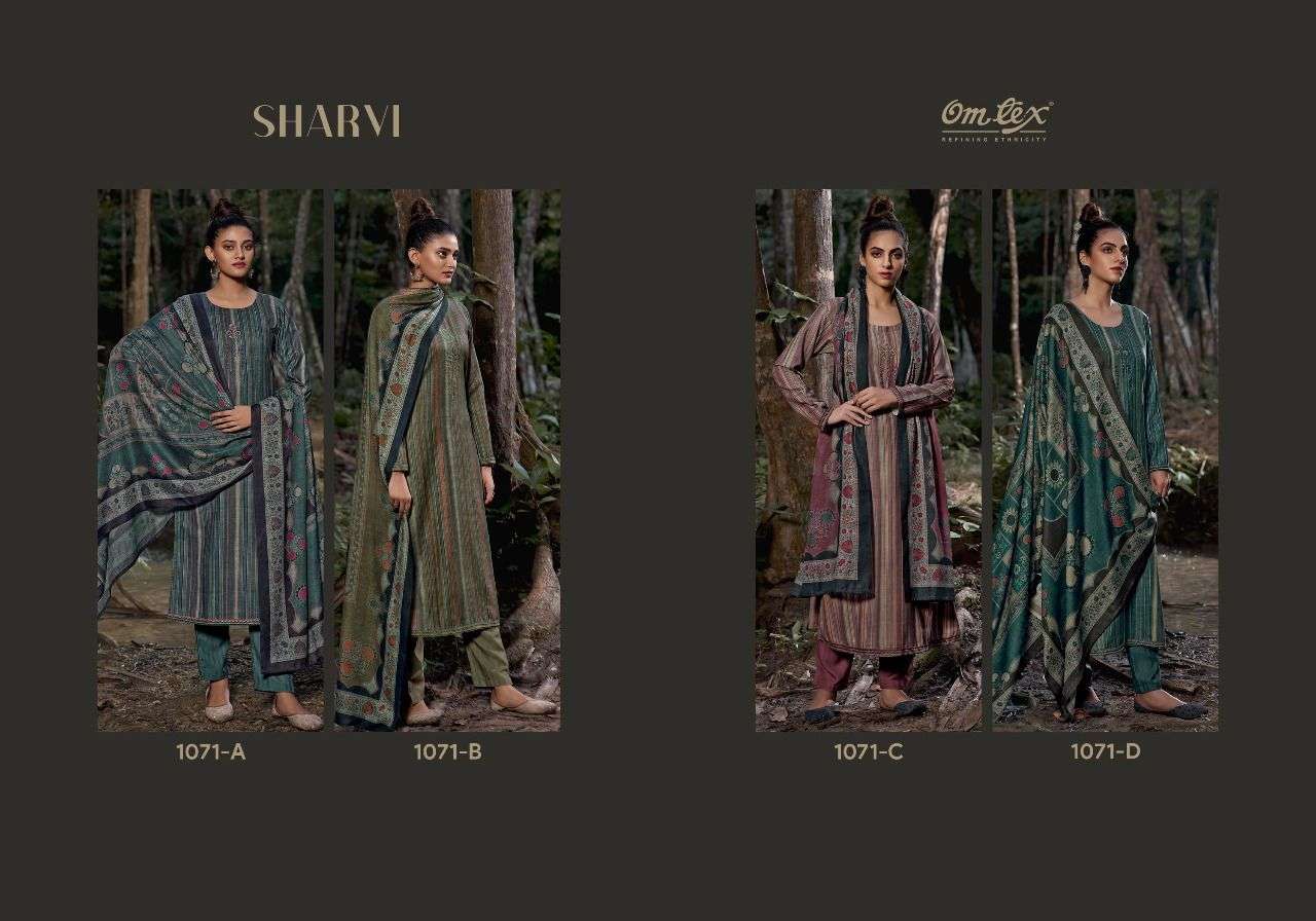 SHARVI BY OM TEX 1071-A TO 1071-D SERIES BEAUTIFUL SUITS COLORFUL STYLISH FANCY CASUAL WEAR & ETHNIC WEAR PASHMINA DIGITAL PRINT WITH WORK DRESSES AT WHOLESALE PRICE