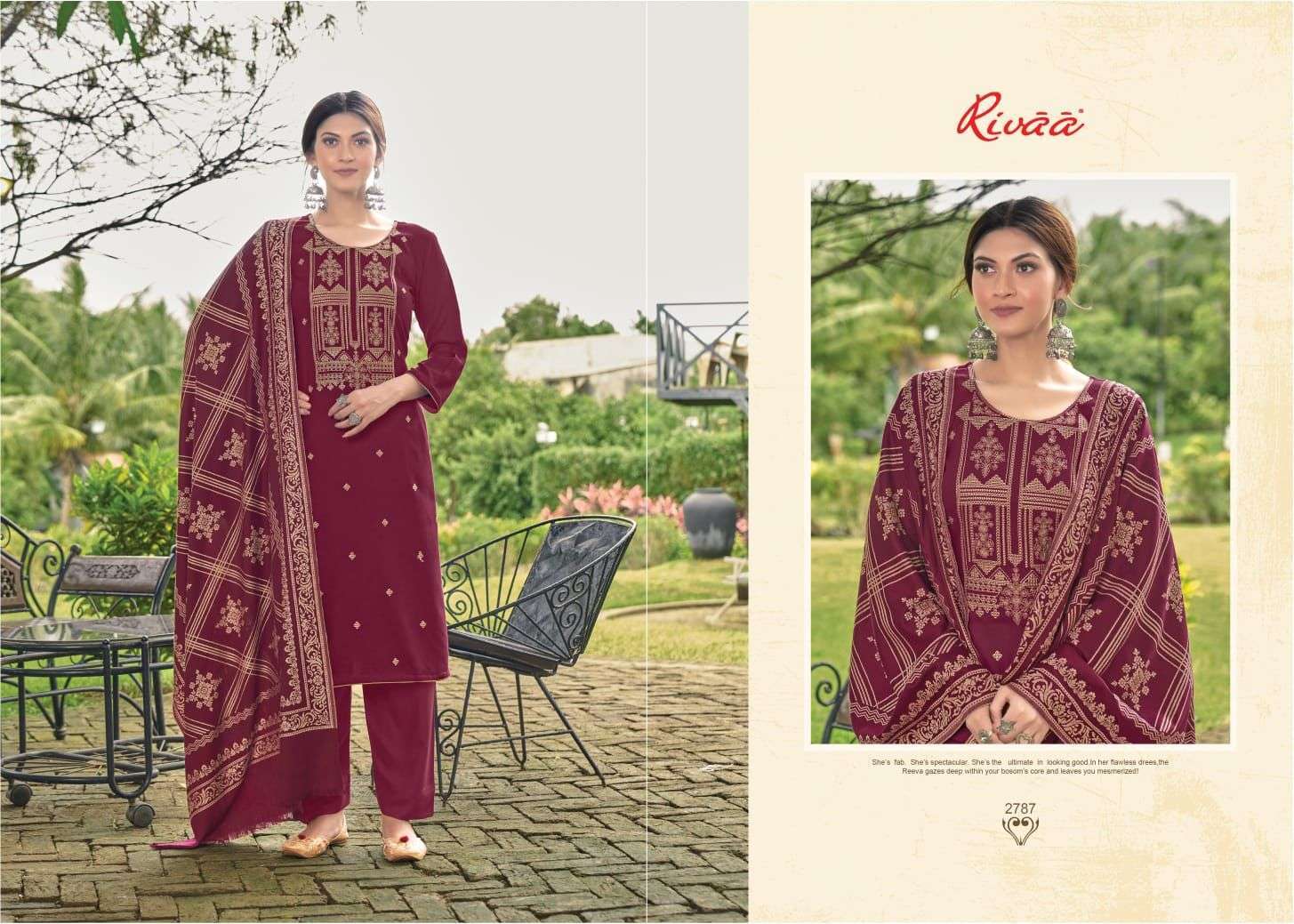 YASHIKA BY RIVAA 2786 TO 2792 SERIES BEAUTIFUL SUMMER COLLECTION PAKISATNI SUITS STYLISH FANCY COLORFUL CASUAL WEAR & ETHNIC WEAR HEAVY PASHMINA EMBROIDERED DRESSES AT WHOLESALE PRICE
