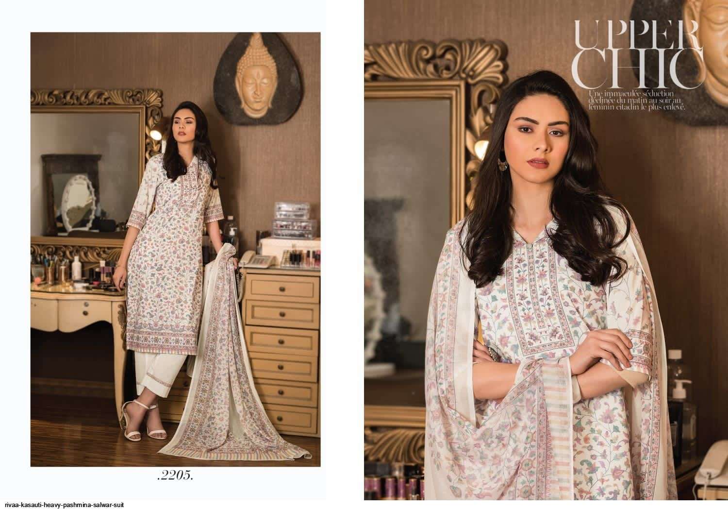 KASAUTI BY RIVAA 2201 TO 2207 SERIES BEAUTIFUL WINTER COLLECTION PAKISATNI SUITS STYLISH FANCY COLORFUL CASUAL WEAR & ETHNIC WEAR HEAVY PASHMINA DIGITAL PRINT DRESSES AT WHOLESALE PRICE