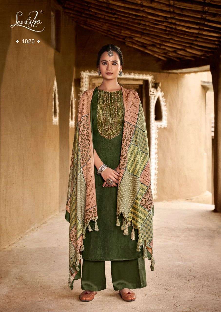 Naziya By Levisha 1013 To 1020 Series Beautiful Winter Suits Colorful Stylish Fancy Casual Wear & Ethnic Wear Pure Pashmina Embroidered Dresses At Wholesale Price