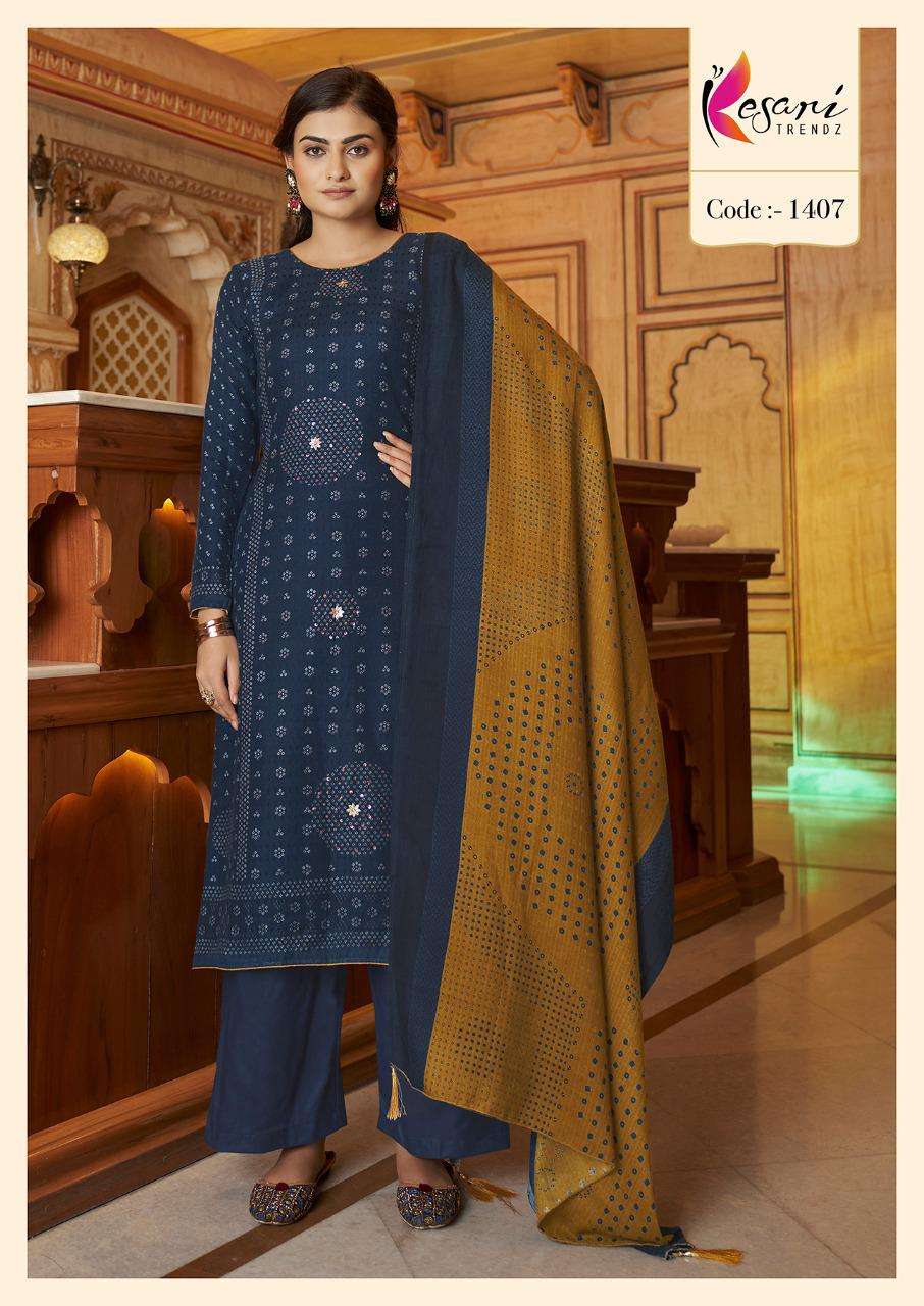 NIHAAR BY KESARI TRENDZ 1401 TO 1408 SERIES BEAUTIFUL WINTER COLLECTION PAKISATNI SUITS STYLISH FANCY COLORFUL CASUAL WEAR & ETHNIC WEAR PASHMINA PRINT WITH WORK DRESSES AT WHOLESALE PRICE