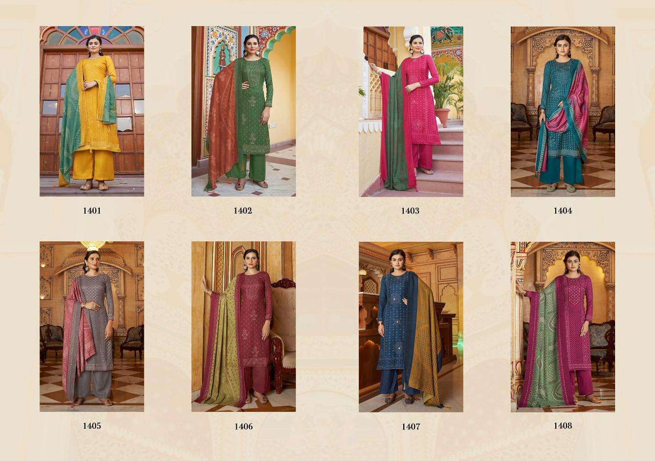 NIHAAR BY KESARI TRENDZ 1401 TO 1408 SERIES BEAUTIFUL WINTER COLLECTION PAKISATNI SUITS STYLISH FANCY COLORFUL CASUAL WEAR & ETHNIC WEAR PASHMINA PRINT WITH WORK DRESSES AT WHOLESALE PRICE