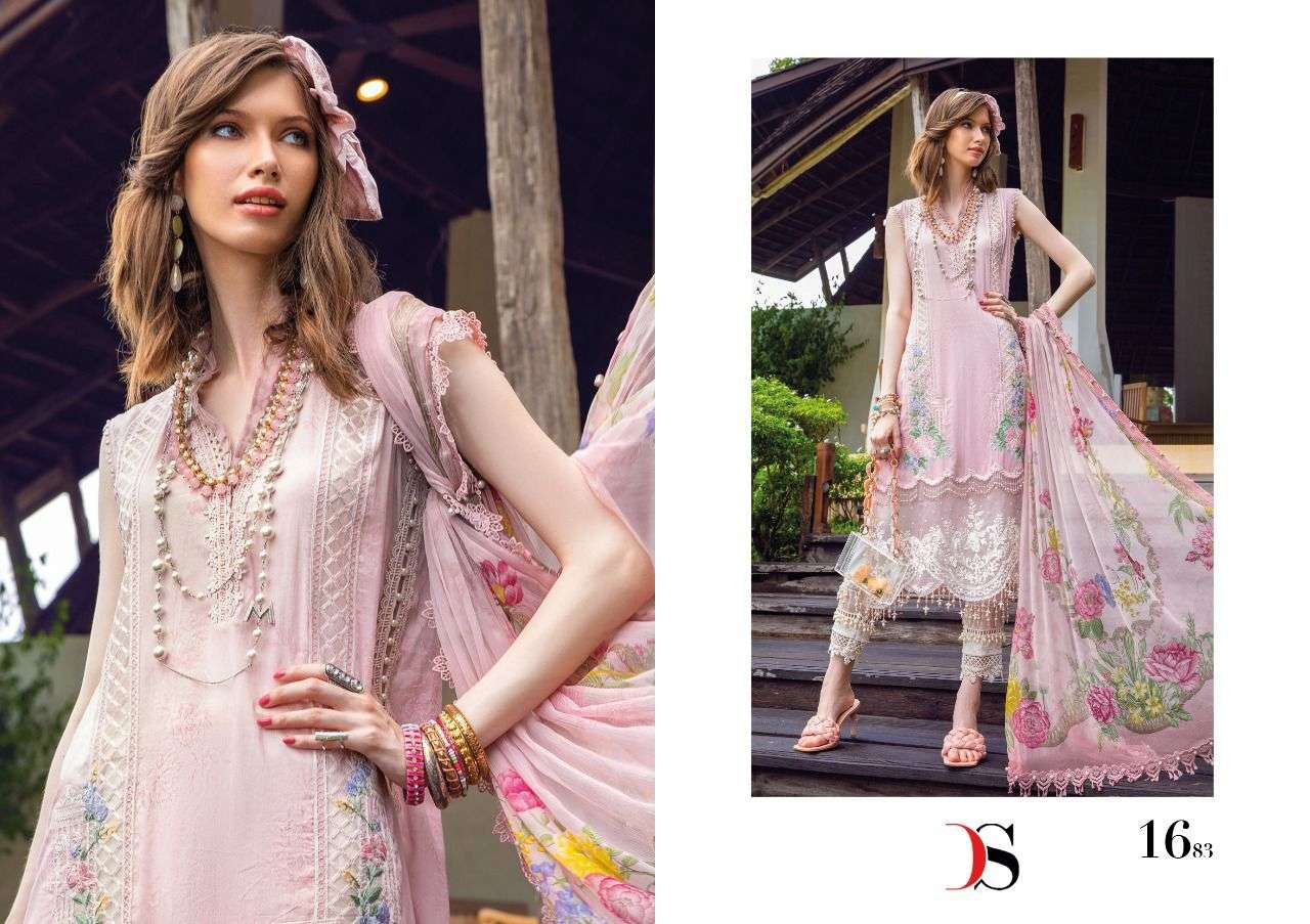 Maria B Pprint-22 Vol-3 By Deepsy Suits 1681 To 1688 Series Beautiful Pakistani Suits Colorful Stylish Fancy Casual Wear & Ethnic Wear Pashmina Embroidered Dresses At Wholesale Price