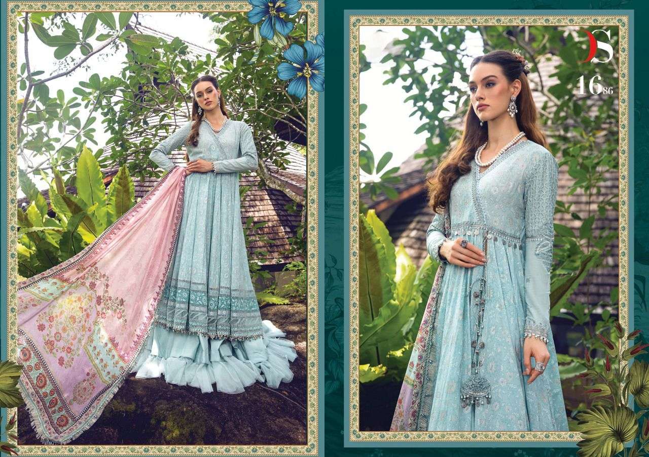 Maria B Pprint-22 Vol-3 By Deepsy Suits 1681 To 1688 Series Beautiful Pakistani Suits Colorful Stylish Fancy Casual Wear & Ethnic Wear Pashmina Embroidered Dresses At Wholesale Price