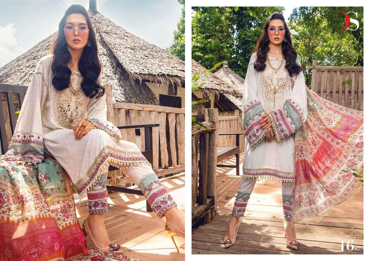 Maria B Pprint-22 Vol-3 By Deepsy Suits 1681 To 1688 Series Beautiful Pakistani Suits Colorful Stylish Fancy Casual Wear & Ethnic Wear Pashmina Embroidered Dresses At Wholesale Price