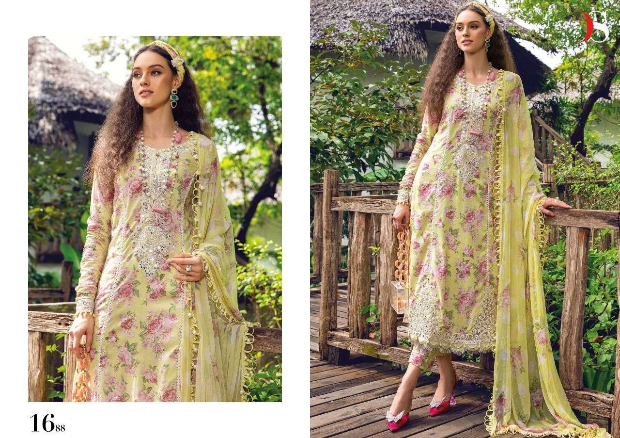 Maria B Pprint-22 Vol-3 By Deepsy Suits 1681 To 1688 Series Beautiful Pakistani Suits Colorful Stylish Fancy Casual Wear & Ethnic Wear Pashmina Embroidered Dresses At Wholesale Price
