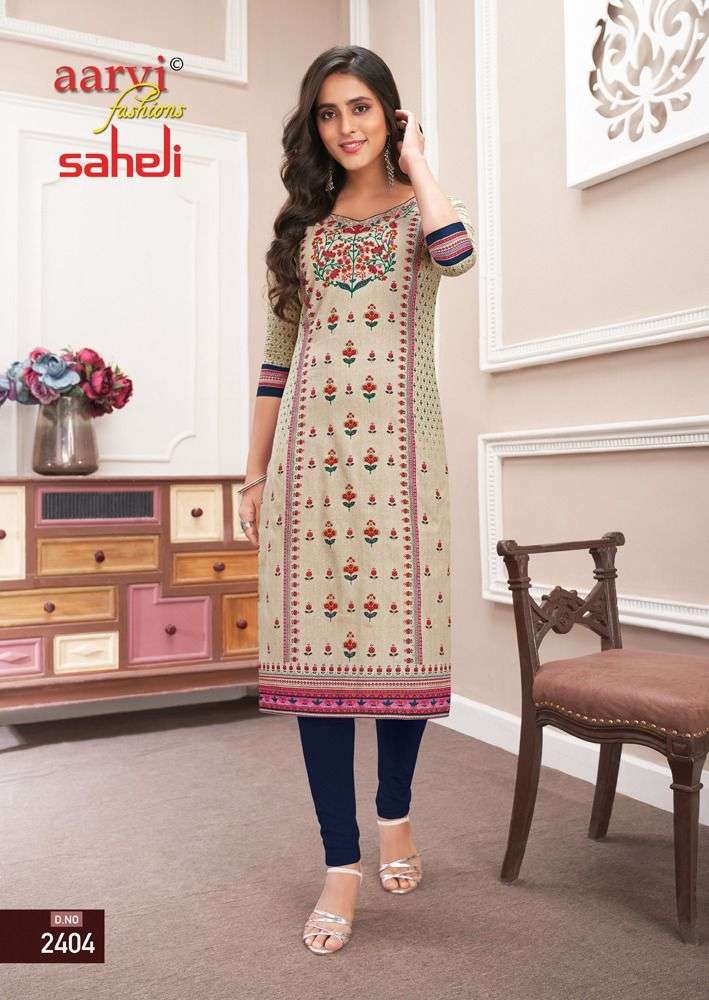SAHELI VOL-14 BY AARVI FASHION 1401 TO 1416 SERIES DESIGNER STYLISH FANCY COLORFUL BEAUTIFUL PARTY WEAR & ETHNIC WEAR COLLECTION PURE COTTON PRINT KURTIS AT WHOLESALE PRICE
