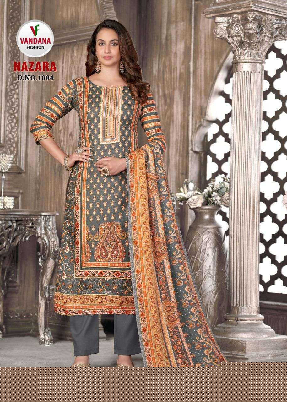 NAZARA BY VANDANA 1001 TO 1008 SERIES BEAUTIFUL STYLISH SUITS FANCY COLORFUL CASUAL WEAR & ETHNIC WEAR & READY TO WEAR PASHMINA JACQUARD DRESSES AT WHOLESALE PRICE