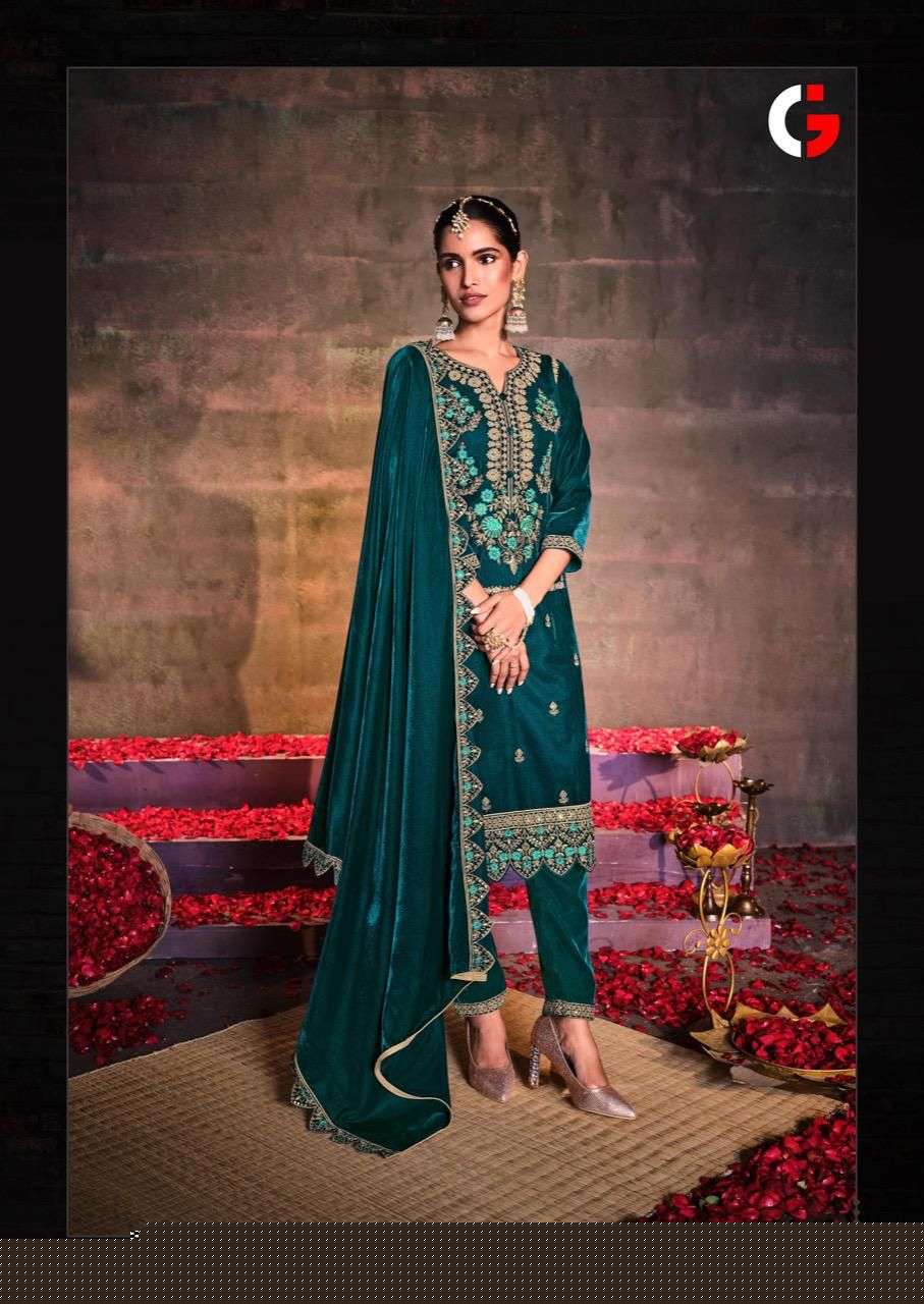 Nirva By Gull Jee 15401 To 15406 Series Beautiful Suits Colorful Stylish Fancy Casual Wear & Ethnic Wear Velvet Embroidered Dresses At Wholesale Price