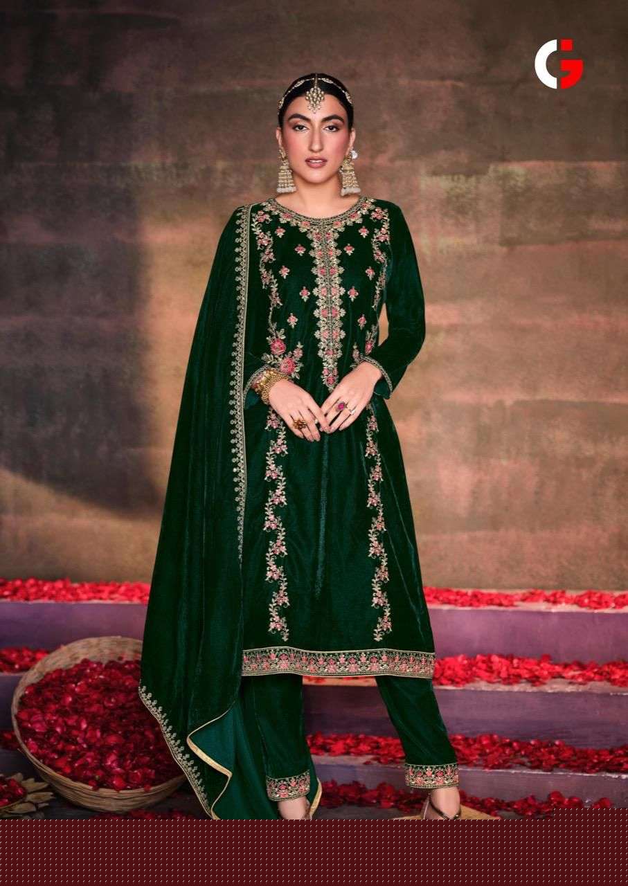 Nirva By Gull Jee 15401 To 15406 Series Beautiful Suits Colorful Stylish Fancy Casual Wear & Ethnic Wear Velvet Embroidered Dresses At Wholesale Price