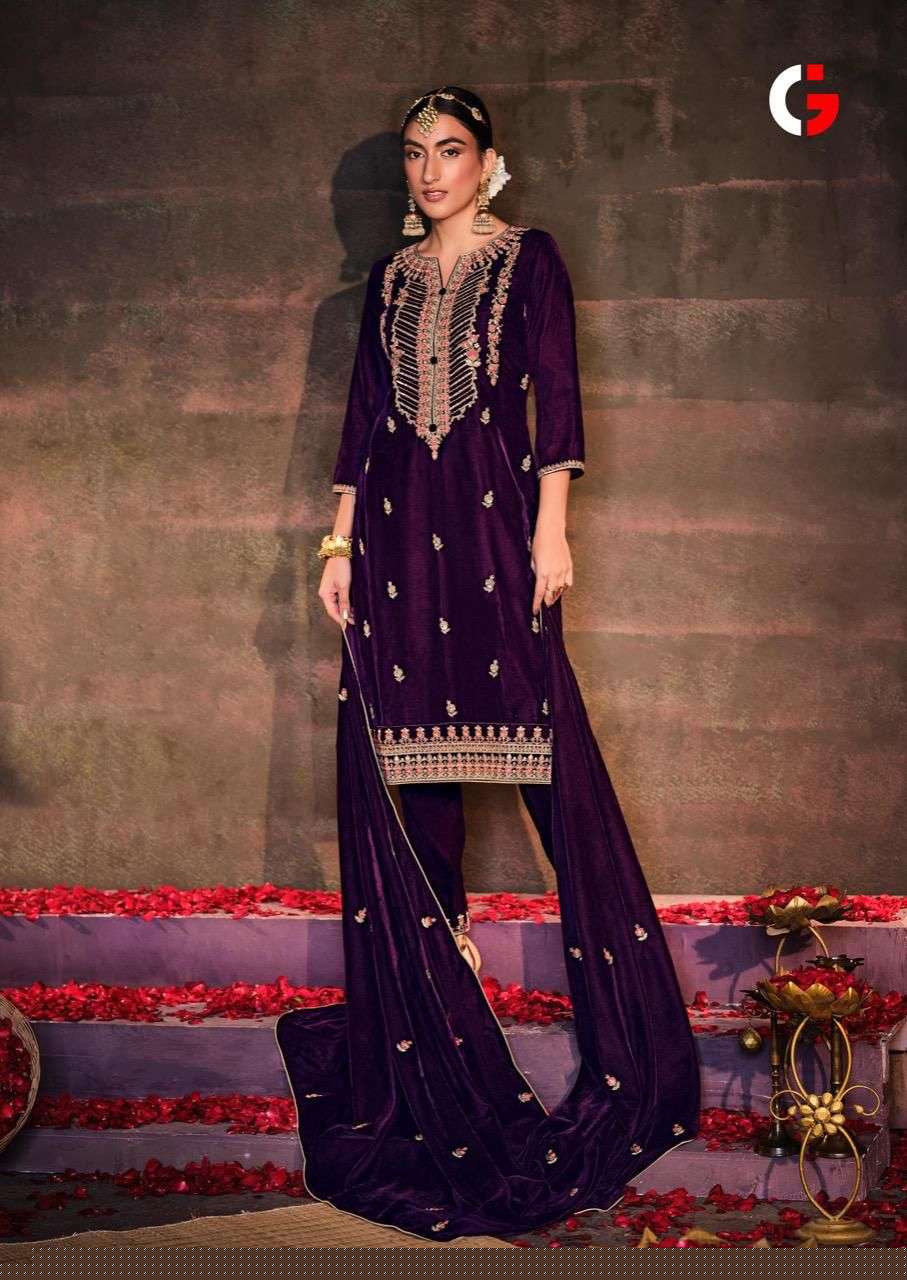 Nirva By Gull Jee 15401 To 15406 Series Beautiful Suits Colorful Stylish Fancy Casual Wear & Ethnic Wear Velvet Embroidered Dresses At Wholesale Price