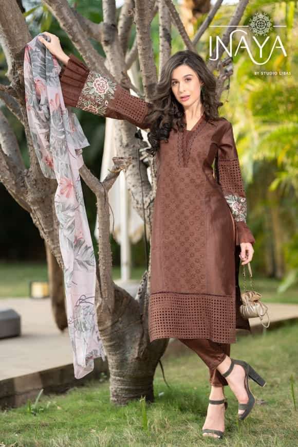 LUXURY PRET COLLECTION VOL-145 BY INAYA 01 TO 03 SERIES BEAUTIFUL PAKISTANI SUITS COLORFUL STYLISH FANCY CASUAL WEAR & ETHNIC WEAR PURE JAM COTTON DRESSES AT WHOLESALE PRICE