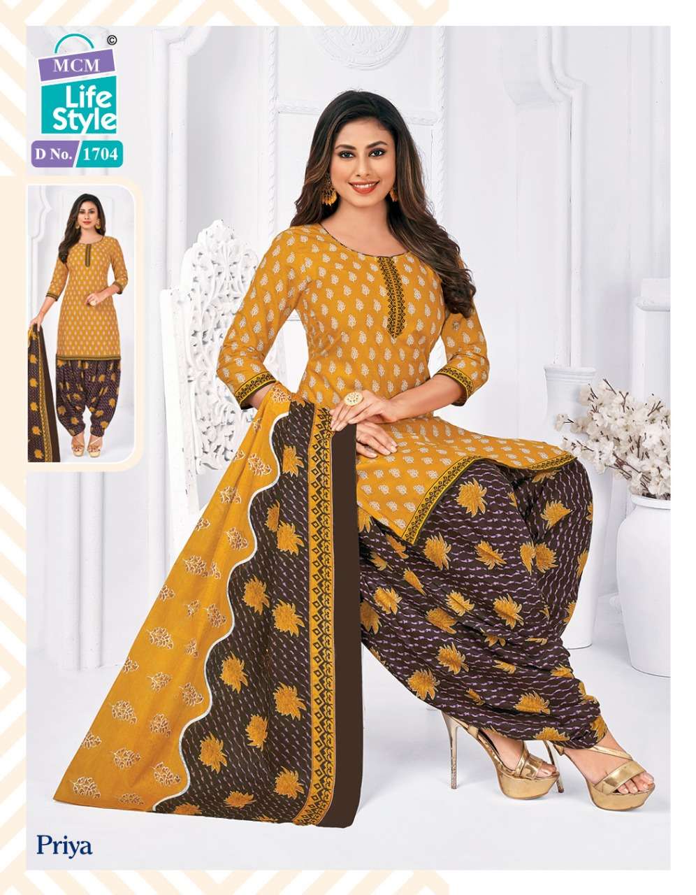 PRIYA VOL-7 BY MCM LIFESTYLE 1701 TO 1716 SERIES BEAUTIFUL SUITS COLORFUL STYLISH FANCY CASUAL WEAR & ETHNIC WEAR HEAVY COTTON PRINT DRESSES AT WHOLESALE PRICE