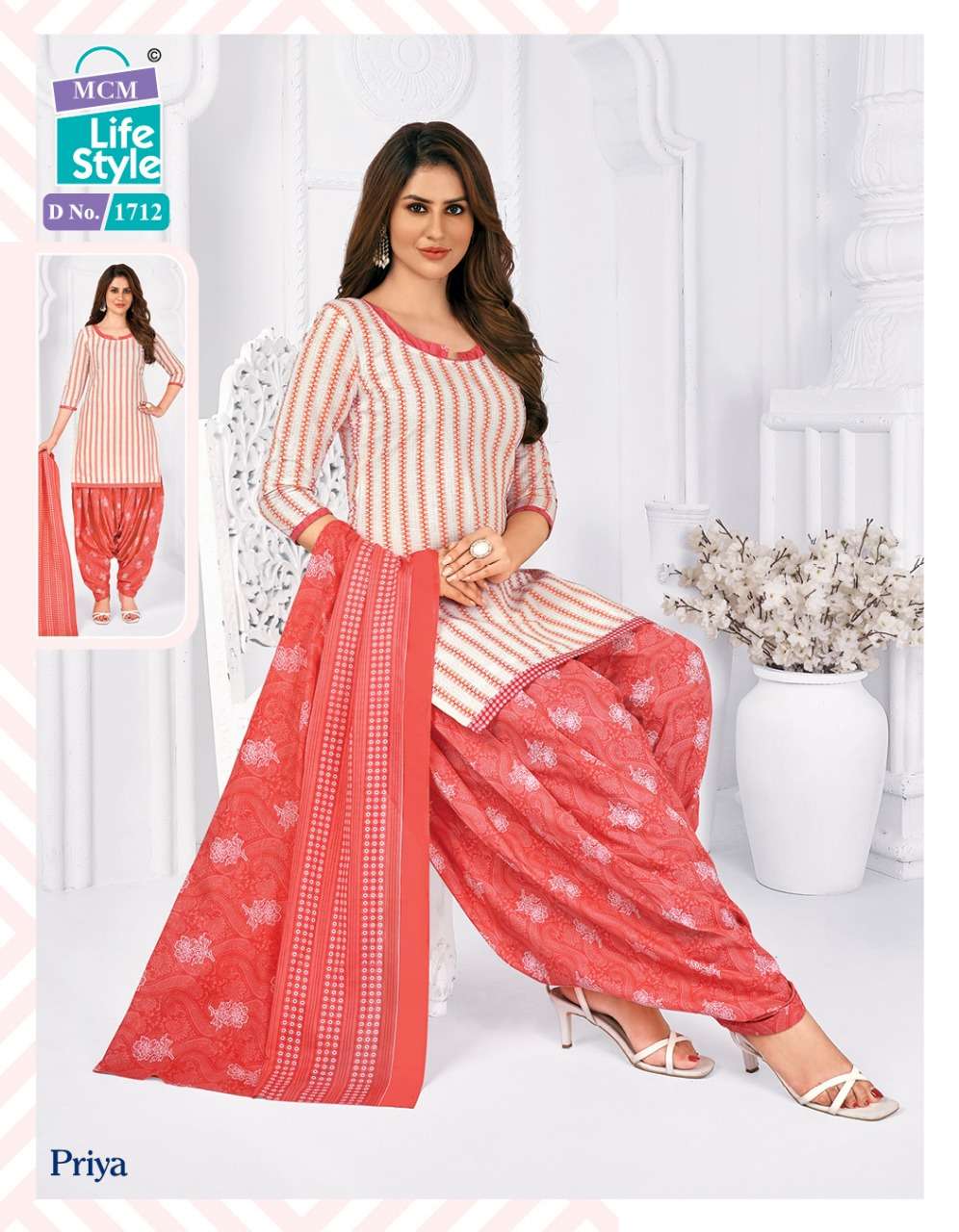 PRIYA VOL-7 BY MCM LIFESTYLE 1701 TO 1716 SERIES BEAUTIFUL SUITS COLORFUL STYLISH FANCY CASUAL WEAR & ETHNIC WEAR HEAVY COTTON PRINT DRESSES AT WHOLESALE PRICE