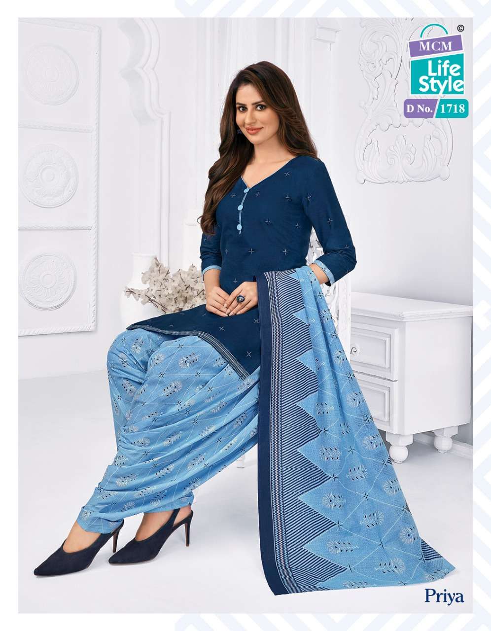PRIYA VOL-7 BY MCM LIFESTYLE 1701 TO 1716 SERIES BEAUTIFUL SUITS COLORFUL STYLISH FANCY CASUAL WEAR & ETHNIC WEAR HEAVY COTTON PRINT DRESSES AT WHOLESALE PRICE