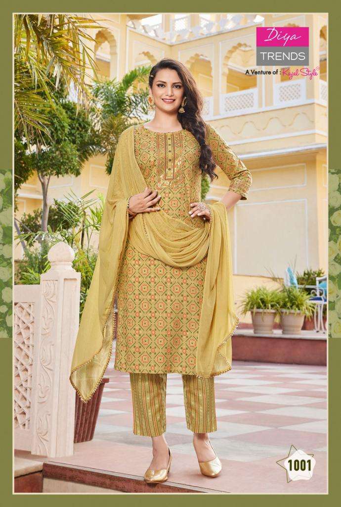 ZUBEDA VOL-1 BY DIYA TRENDS 1001 TO 1010 SERIES SUITS BEAUTIFUL FANCY COLORFUL STYLISH PARTY WEAR & OCCASIONAL WEAR RAYON PRINT DRESSES AT WHOLESALE PRICE