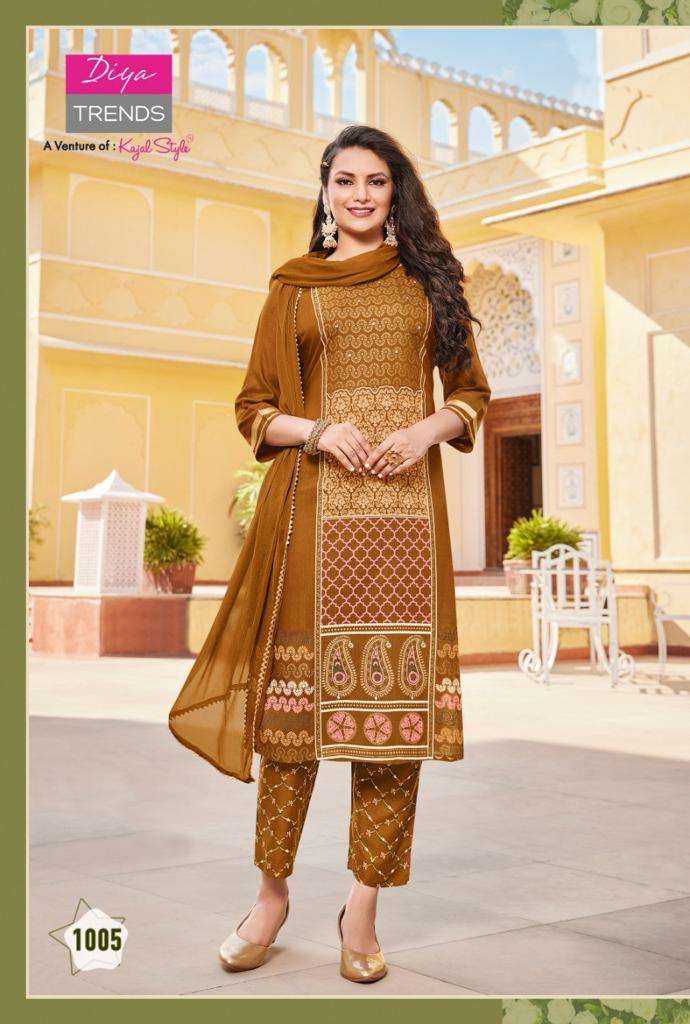 ZUBEDA VOL-1 BY DIYA TRENDS 1001 TO 1010 SERIES SUITS BEAUTIFUL FANCY COLORFUL STYLISH PARTY WEAR & OCCASIONAL WEAR RAYON PRINT DRESSES AT WHOLESALE PRICE