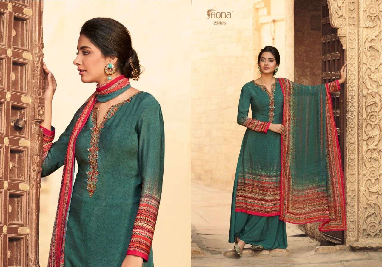CREPINA BY FIONA 23081 TO 23087 SERIES BEAUTIFUL SUITS COLORFUL STYLISH FANCY CASUAL WEAR & ETHNIC WEAR CREPE EMBROIDERED DRESSES AT WHOLESALE PRICE