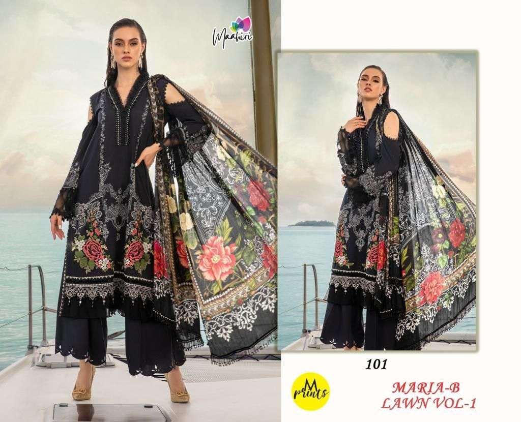 MARIA-B LAWN VOL-1 BY MAAHIRI PAKISTANI SUITS BEAUTIFUL FANCY COLORFUL STYLISH PARTY WEAR & OCCASIONAL WEAR PURE CAMBRIC LAWN PRINT WITH EMBROIDERY DRESSES AT WHOLESALE PRICE