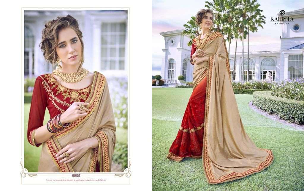 KALISTA SALE COLLECTION BY KALISTA FASHION INDIAN TRADITIONAL WEAR COLLECTION BEAUTIFUL STYLISH FANCY COLORFUL PARTY WEAR & OCCASIONAL WEAR FANCY SAREES AT WHOLESALE PRICE