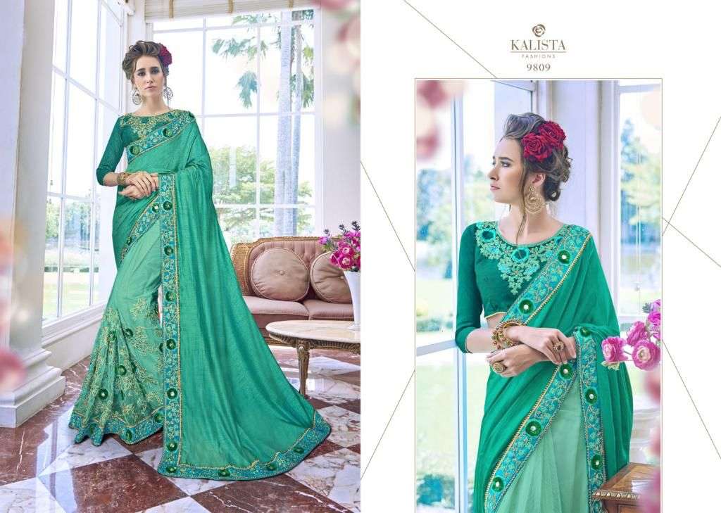KALISTA SALE COLLECTION BY KALISTA FASHION INDIAN TRADITIONAL WEAR COLLECTION BEAUTIFUL STYLISH FANCY COLORFUL PARTY WEAR & OCCASIONAL WEAR FANCY SAREES AT WHOLESALE PRICE