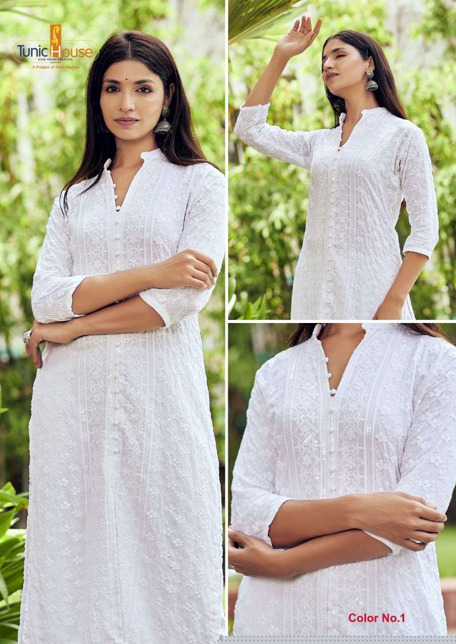 7 STAR BY TUNIC HOUSE BEAUTIFUL STYLISH FANCY COLORFUL CASUAL WEAR & ETHNIC WEAR VISCOSE RAYON WITH WORK KURTIS AT WHOLESALE PRICE