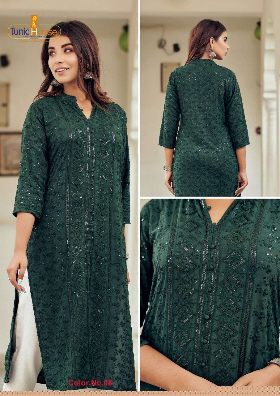 7 STAR BY TUNIC HOUSE BEAUTIFUL STYLISH FANCY COLORFUL CASUAL WEAR & ETHNIC WEAR VISCOSE RAYON WITH WORK KURTIS AT WHOLESALE PRICE
