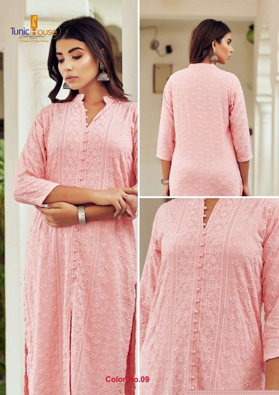 7 STAR BY TUNIC HOUSE BEAUTIFUL STYLISH FANCY COLORFUL CASUAL WEAR & ETHNIC WEAR VISCOSE RAYON WITH WORK KURTIS AT WHOLESALE PRICE