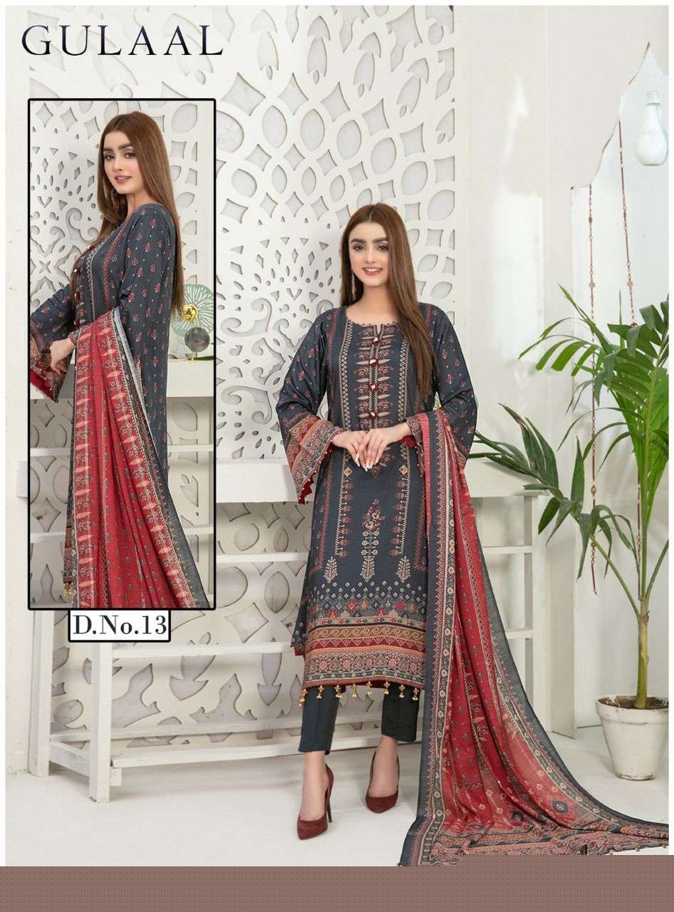 GULAAL VOL-2 BY FASHID WHOLESALE 11 TO 20 SERIES BEAUTIFUL SUITS COLORFUL STYLISH FANCY CASUAL WEAR & ETHNIC WEAR PURE COTTON DRESSES AT WHOLESALE PRICE