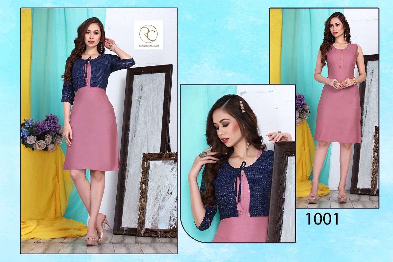 TIP TOP BY RC 1001 TO 1008 SERIES BEAUTIFUL STYLISH FANCY COLORFUL CASUAL WEAR & ETHNIC WEAR RAYON PRINT KURTIS WITH KOTI AT WHOLESALE PRICE