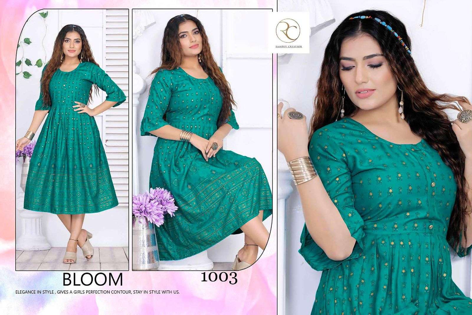 GOLDY VOL-5 BY RC 1001 TO 1008 SERIES BEAUTIFUL STYLISH FANCY COLORFUL CASUAL WEAR & ETHNIC WEAR RAYON PRINT KURTIS AT WHOLESALE PRICE