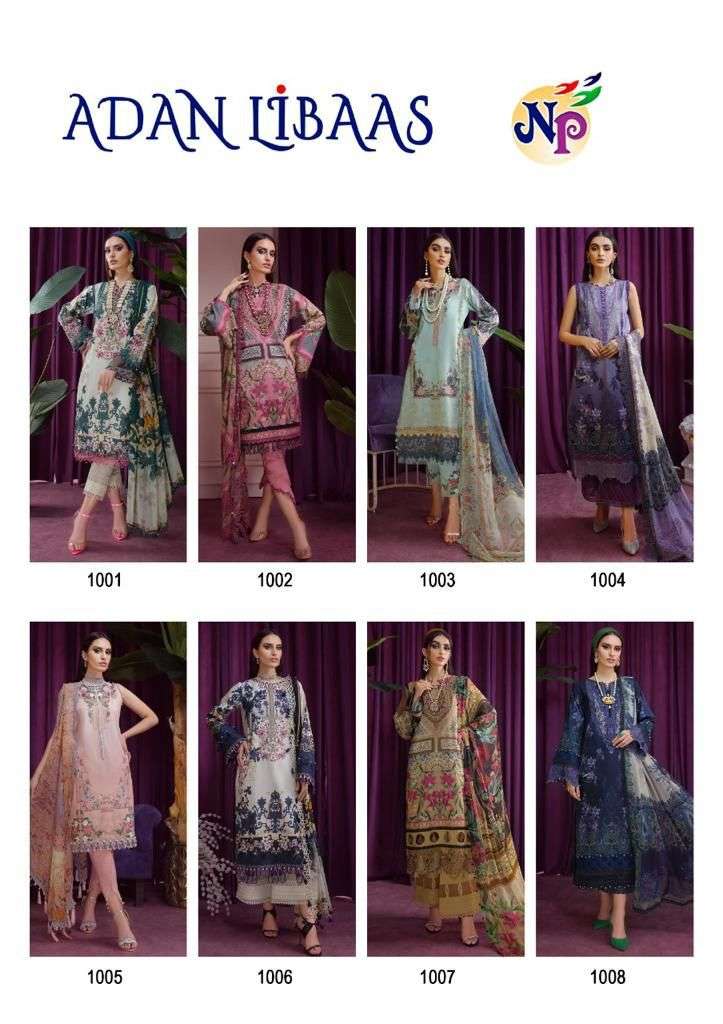 ADAN LIBAAS BY NAND GOPAL PRINTS 1001 TO 1008 SERIES BEAUTIFUL SUITS COLORFUL STYLISH FANCY CASUAL WEAR & ETHNIC WEAR PURE COTTON PRINT DRESSES AT WHOLESALE PRICE
