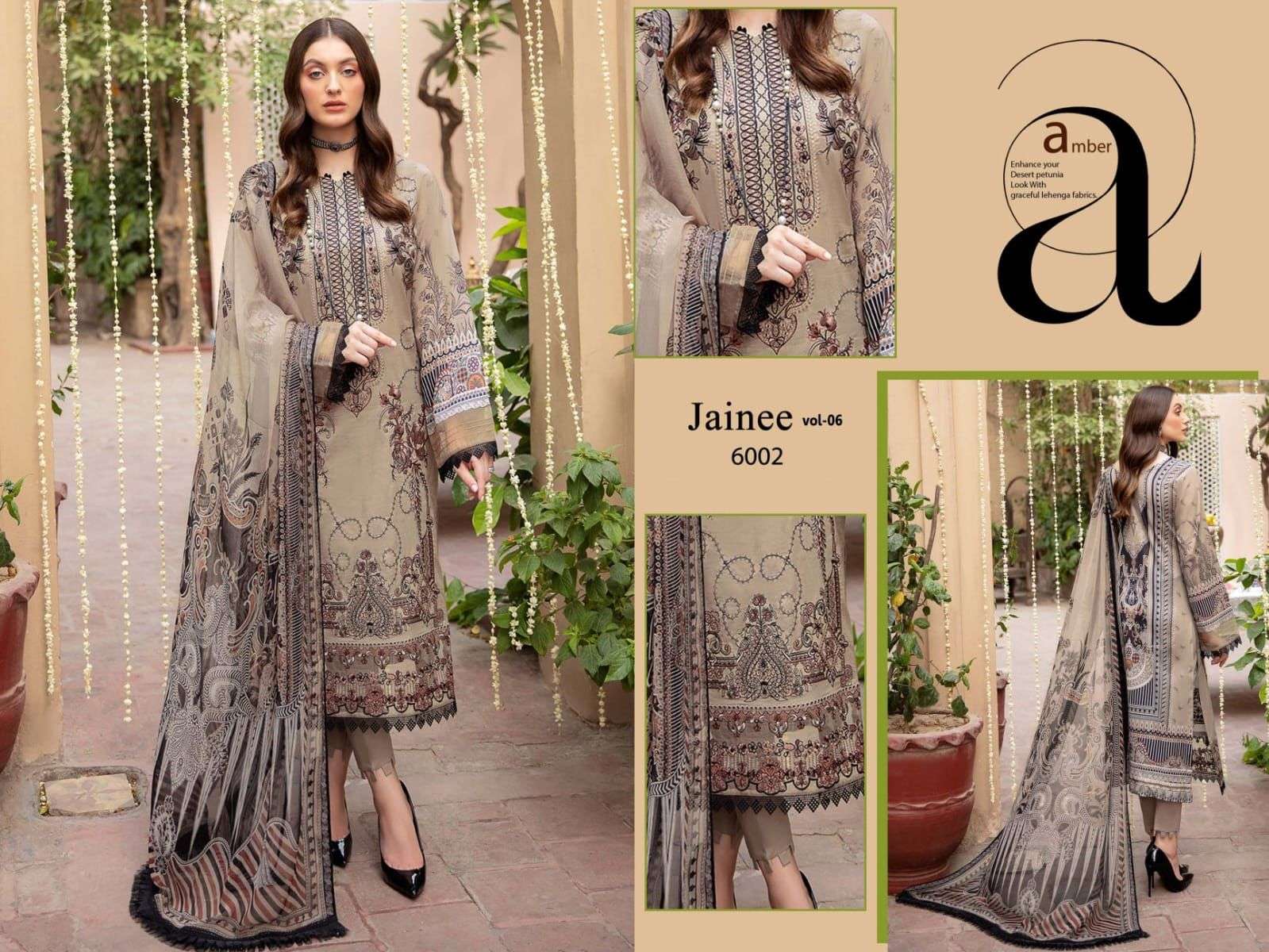 Jainee Vol-6 By Agha Noor 6001 To 6006 Series Beautiful Suits Colorful Stylish Fancy Casual Wear & Ethnic Wear Lawn Cotton Print Dresses At Wholesale Price