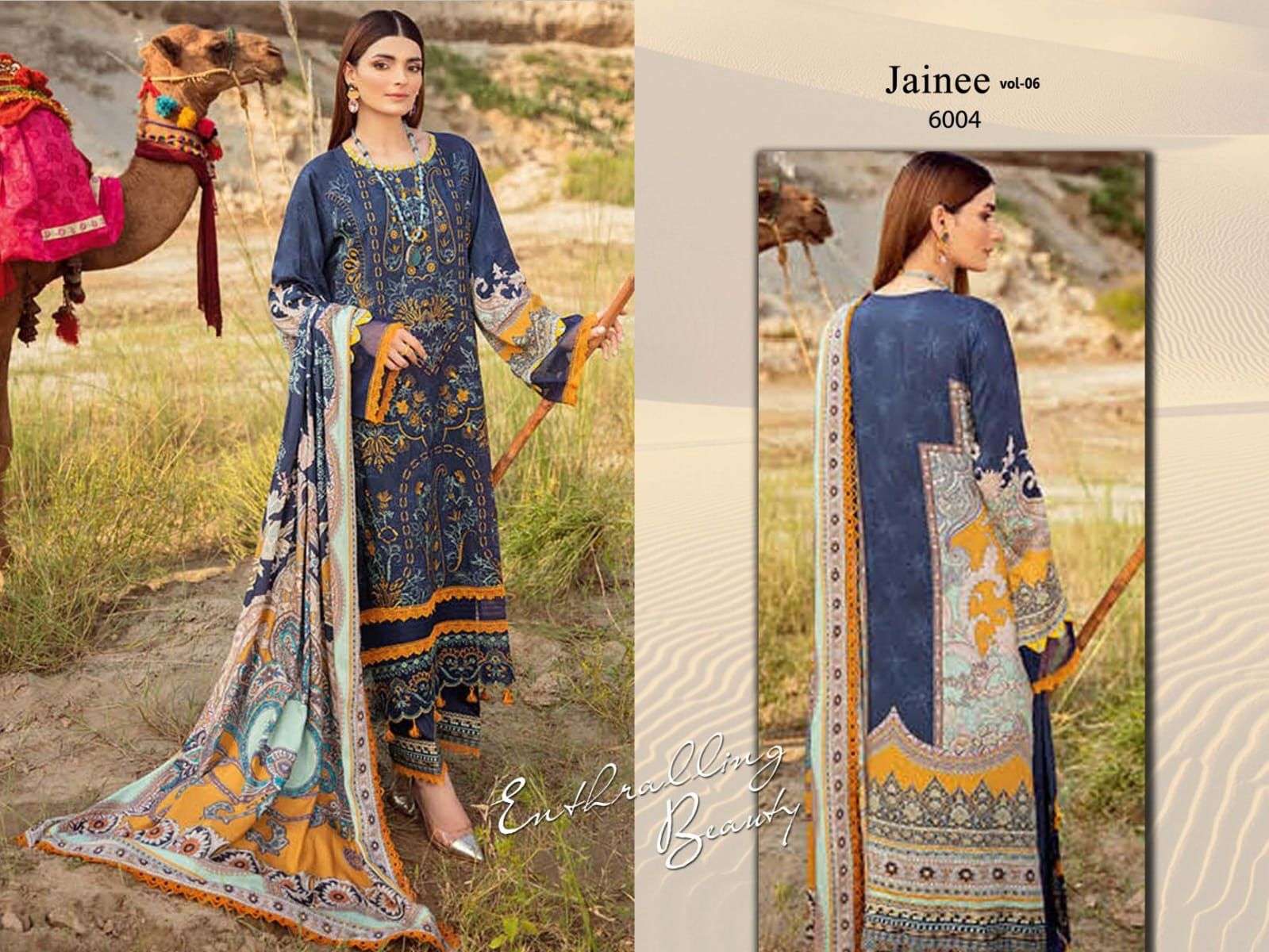 Jainee Vol-6 By Agha Noor 6001 To 6006 Series Beautiful Suits Colorful Stylish Fancy Casual Wear & Ethnic Wear Lawn Cotton Print Dresses At Wholesale Price