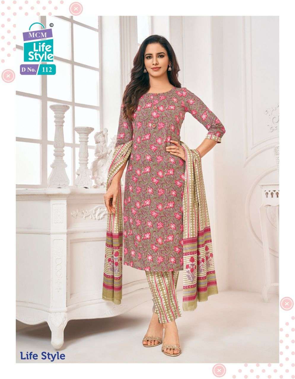 LIFE STYLE BY MCM LIFESTYLE 108 TO 119 SERIES BEAUTIFUL SUITS COLORFUL STYLISH FANCY CASUAL WEAR & ETHNIC WEAR FANCY PRINT DRESSES AT WHOLESALE PRICE