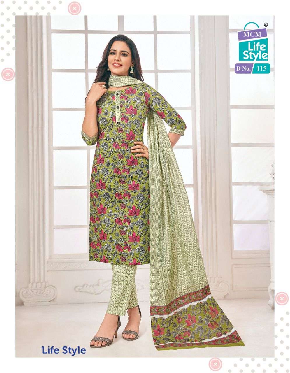 LIFE STYLE BY MCM LIFESTYLE 108 TO 119 SERIES BEAUTIFUL SUITS COLORFUL STYLISH FANCY CASUAL WEAR & ETHNIC WEAR FANCY PRINT DRESSES AT WHOLESALE PRICE