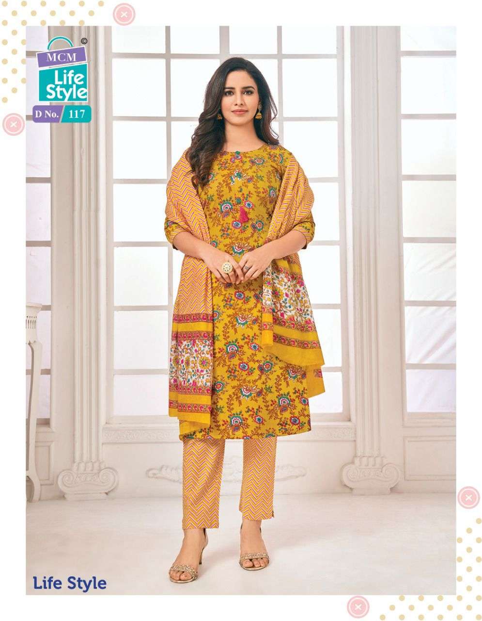 LIFE STYLE BY MCM LIFESTYLE 108 TO 119 SERIES BEAUTIFUL SUITS COLORFUL STYLISH FANCY CASUAL WEAR & ETHNIC WEAR FANCY PRINT DRESSES AT WHOLESALE PRICE