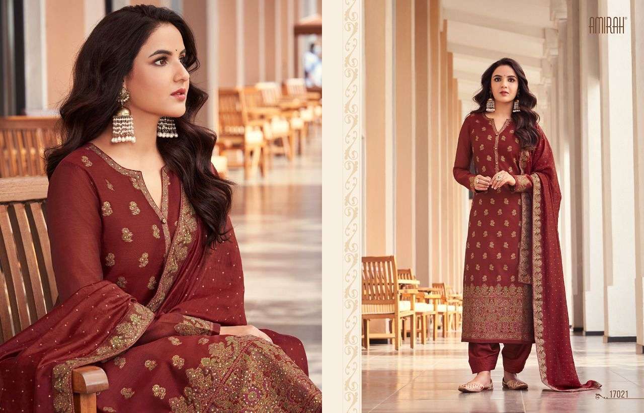 Niharika By Amirah 17021 To 17026 Series Beautiful Stylish Suits Fancy Colorful Casual Wear & Ethnic Wear & Ready To Wear Jacquard Dresses At Wholesale Price