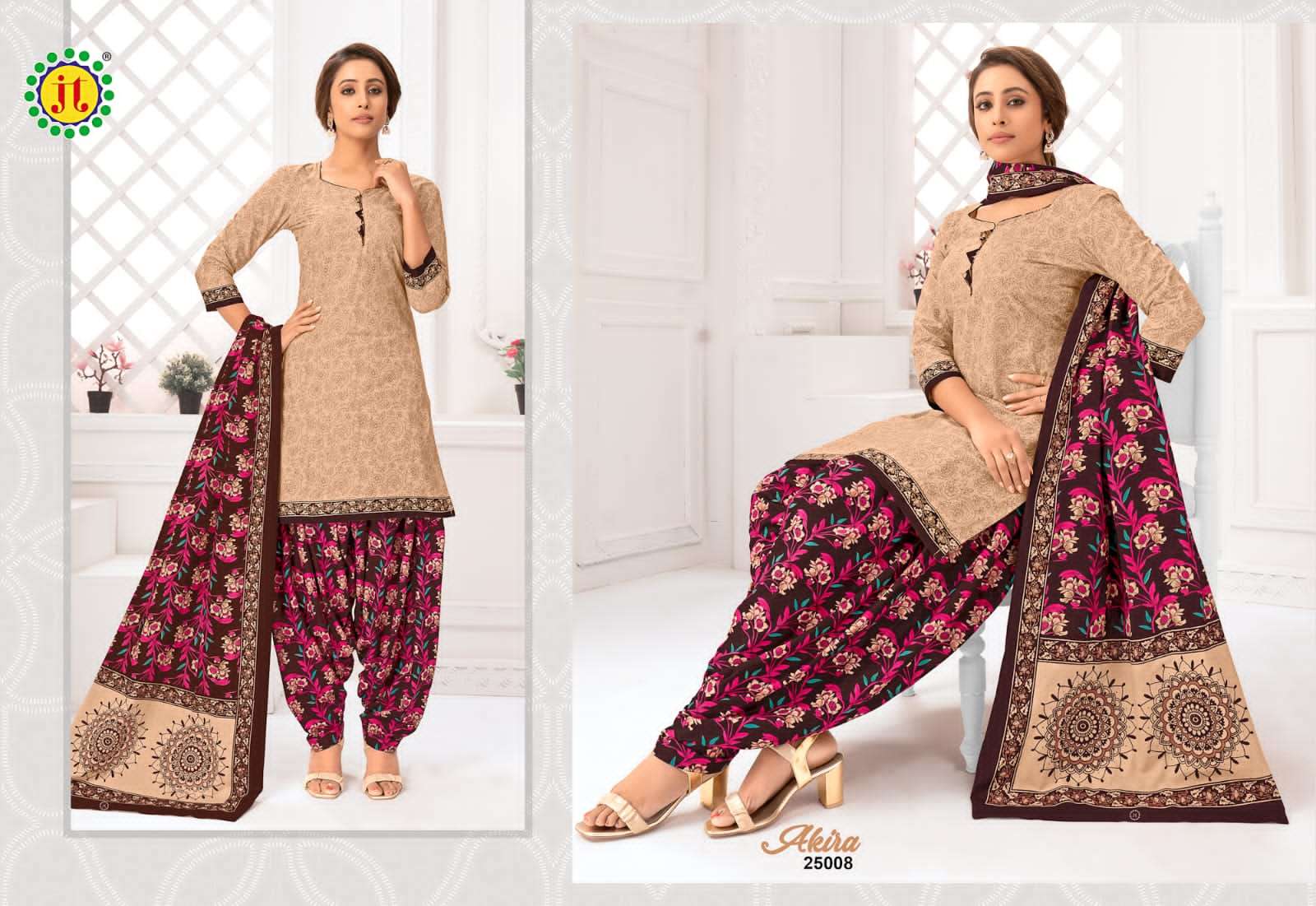 AKIRA VOL-25 BY JT 25001 TO 25015 SERIES BEAUTIFUL SUITS COLORFUL STYLISH FANCY CASUAL WEAR & ETHNIC WEAR PURE COTTON PRINT DRESSES AT WHOLESALE PRICE