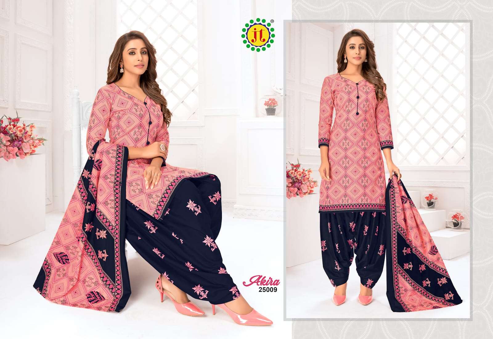 AKIRA VOL-25 BY JT 25001 TO 25015 SERIES BEAUTIFUL SUITS COLORFUL STYLISH FANCY CASUAL WEAR & ETHNIC WEAR PURE COTTON PRINT DRESSES AT WHOLESALE PRICE