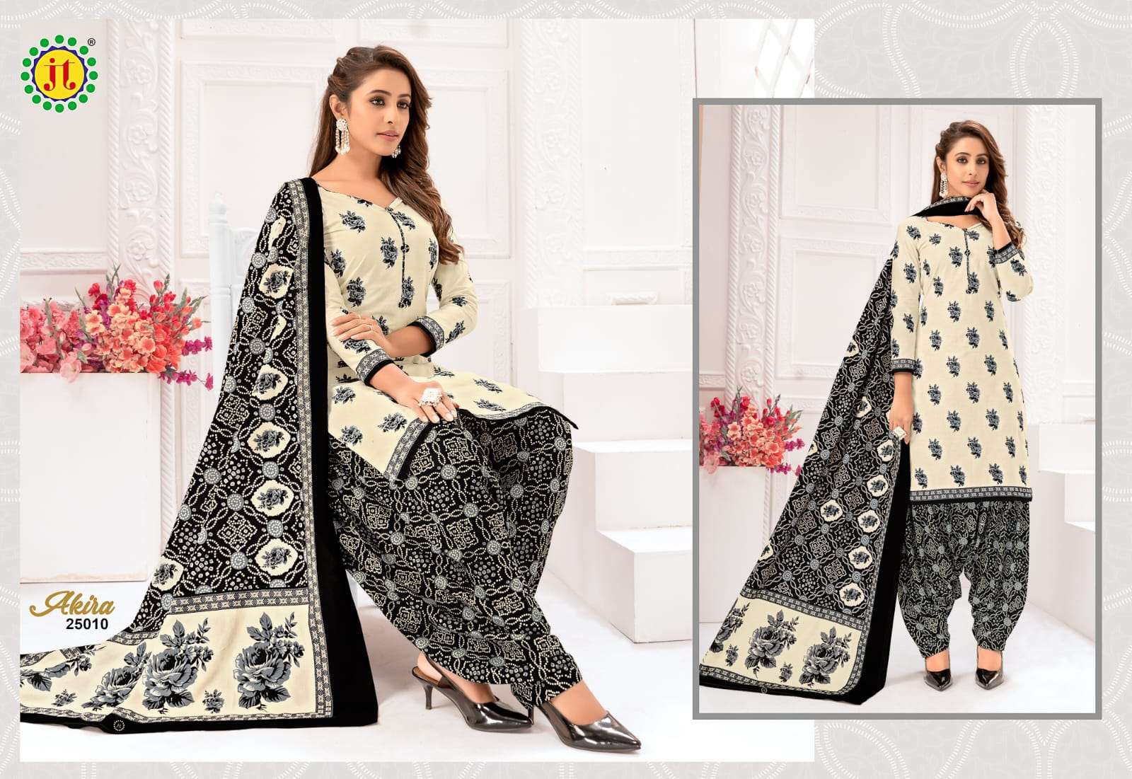 AKIRA VOL-25 BY JT 25001 TO 25015 SERIES BEAUTIFUL SUITS COLORFUL STYLISH FANCY CASUAL WEAR & ETHNIC WEAR PURE COTTON PRINT DRESSES AT WHOLESALE PRICE
