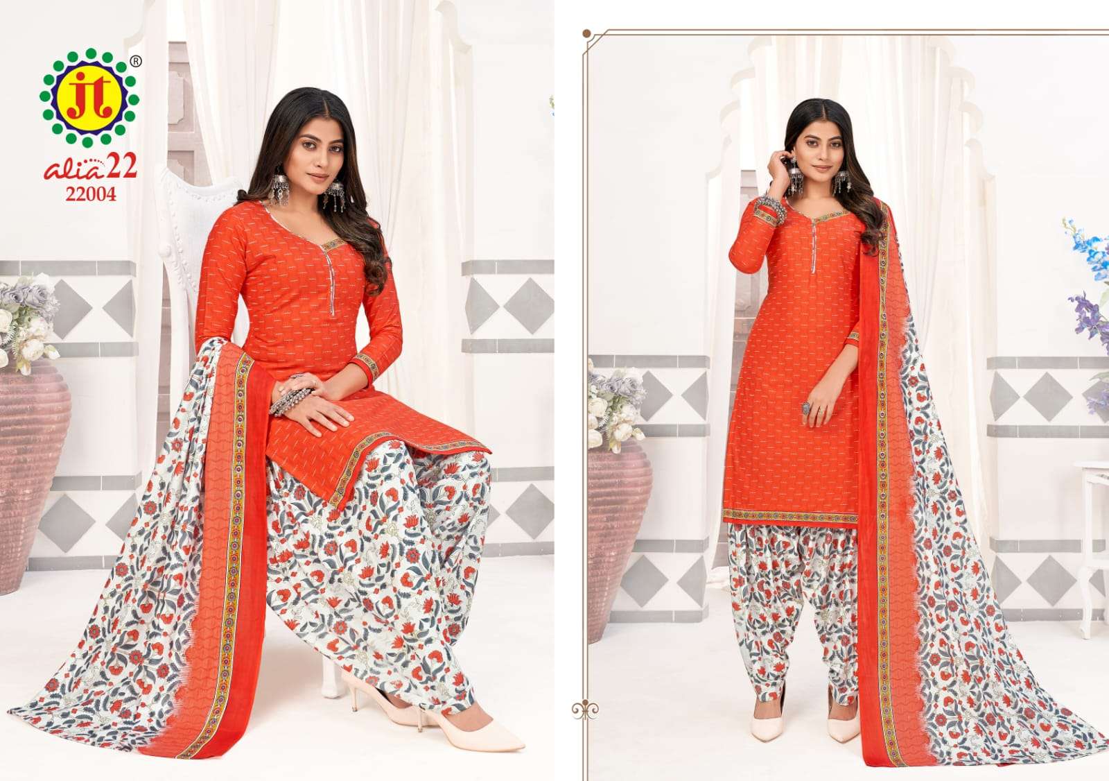 ALIA VOL-22 BY JT 22001 TO 22015 SERIES BEAUTIFUL SUITS COLORFUL STYLISH FANCY CASUAL WEAR & ETHNIC WEAR PURE COTTON PRINT DRESSES AT WHOLESALE PRICE