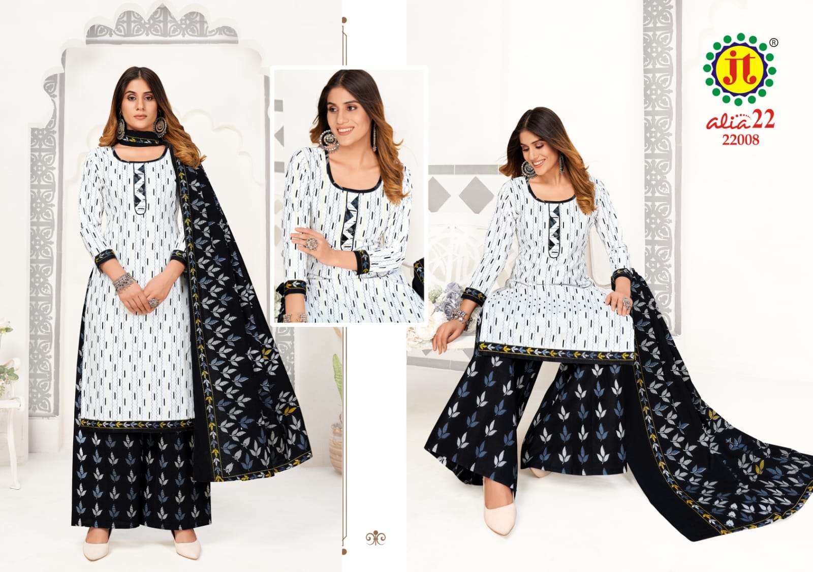 ALIA VOL-22 BY JT 22001 TO 22015 SERIES BEAUTIFUL SUITS COLORFUL STYLISH FANCY CASUAL WEAR & ETHNIC WEAR PURE COTTON PRINT DRESSES AT WHOLESALE PRICE