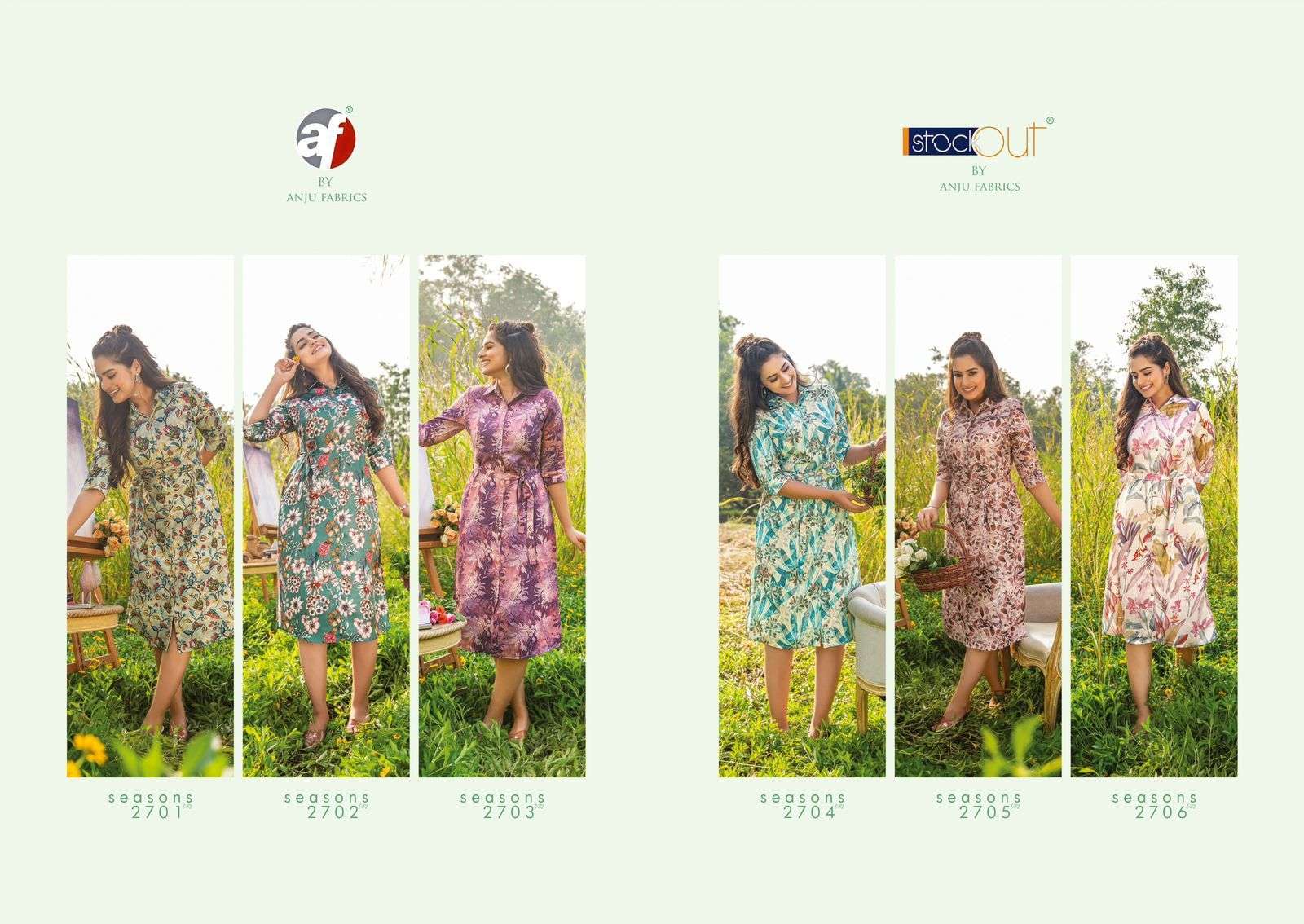 Seasons Vol-2 By Af 2701 To 2706 Series Designer Stylish Fancy Colorful Beautiful Party Wear & Ethnic Wear Collection Pashmina Digital Print Kurtis At Wholesale Price