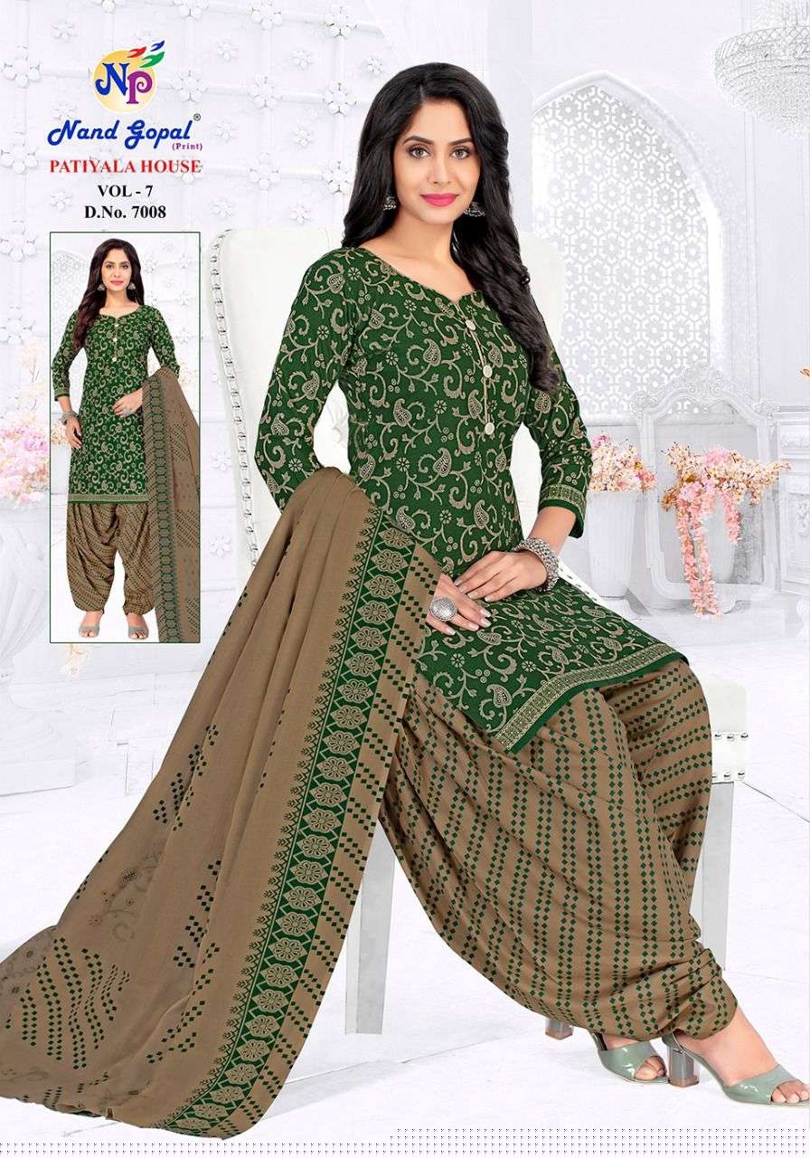 PATIYALA HOUSE VOL-7 BY NAND GOPAL PRINT 7001 TO 7012 SERIES DESIGNER SUITS BEAUTIFUL STYLISH FANCY COLORFUL PARTY WEAR & OCCASIONAL WEAR PURE COTTON DRESSES AT WHOLESALE PRICE