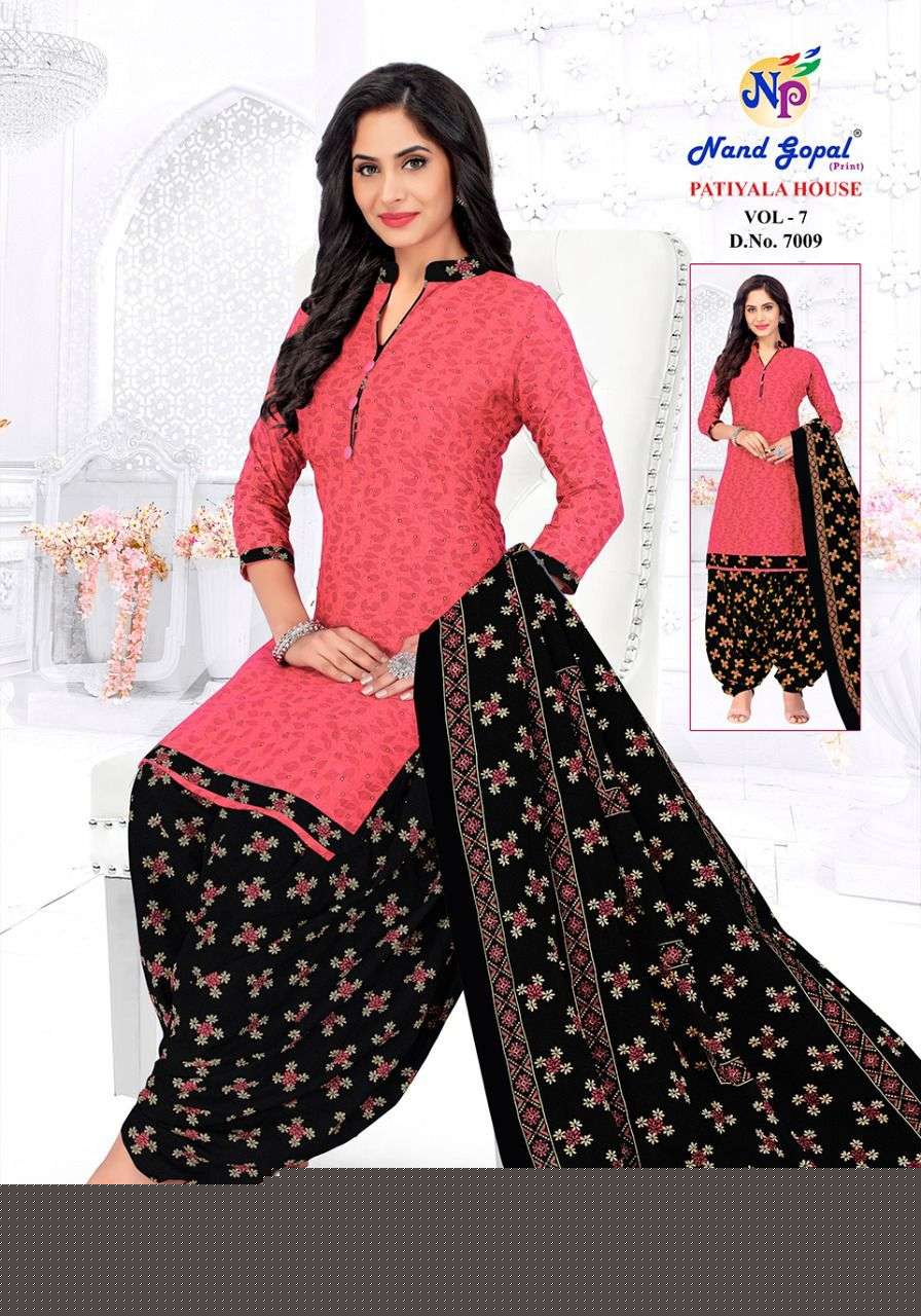 PATIYALA HOUSE VOL-7 BY NAND GOPAL PRINT 7001 TO 7012 SERIES DESIGNER SUITS BEAUTIFUL STYLISH FANCY COLORFUL PARTY WEAR & OCCASIONAL WEAR PURE COTTON DRESSES AT WHOLESALE PRICE