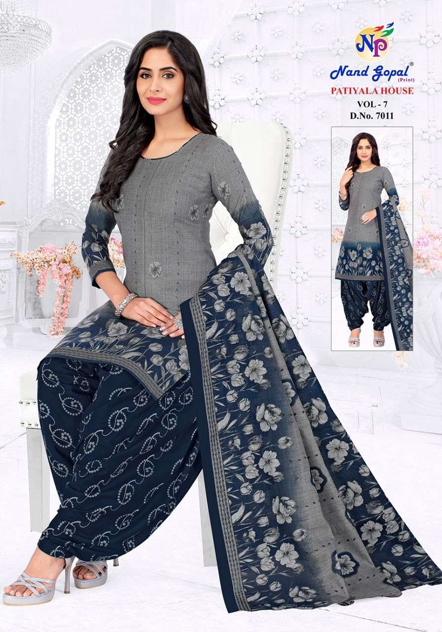 PATIYALA HOUSE VOL-7 BY NAND GOPAL PRINT 7001 TO 7012 SERIES DESIGNER SUITS BEAUTIFUL STYLISH FANCY COLORFUL PARTY WEAR & OCCASIONAL WEAR PURE COTTON DRESSES AT WHOLESALE PRICE