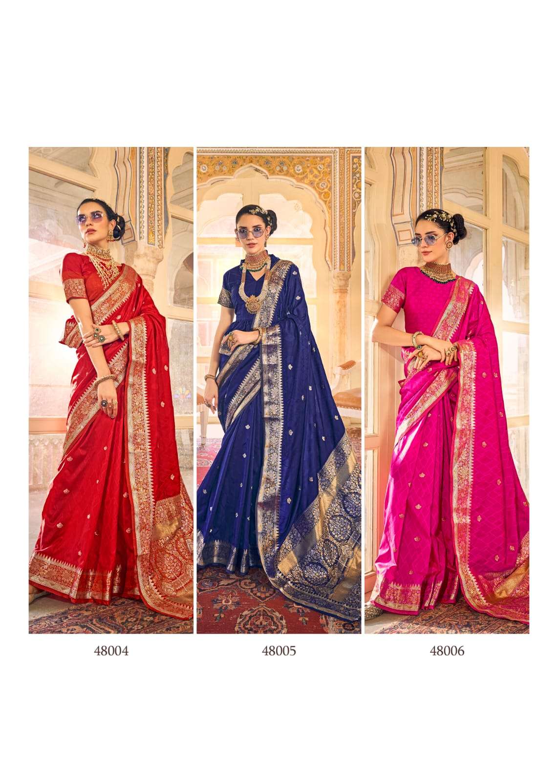 ALOHA SILK BY RAJPATH 48001 TO 48006 SERIES INDIAN TRADITIONAL WEAR COLLECTION BEAUTIFUL STYLISH FANCY COLORFUL PARTY WEAR & OCCASIONAL WEAR SATIN SILK SAREES AT WHOLESALE PRICE