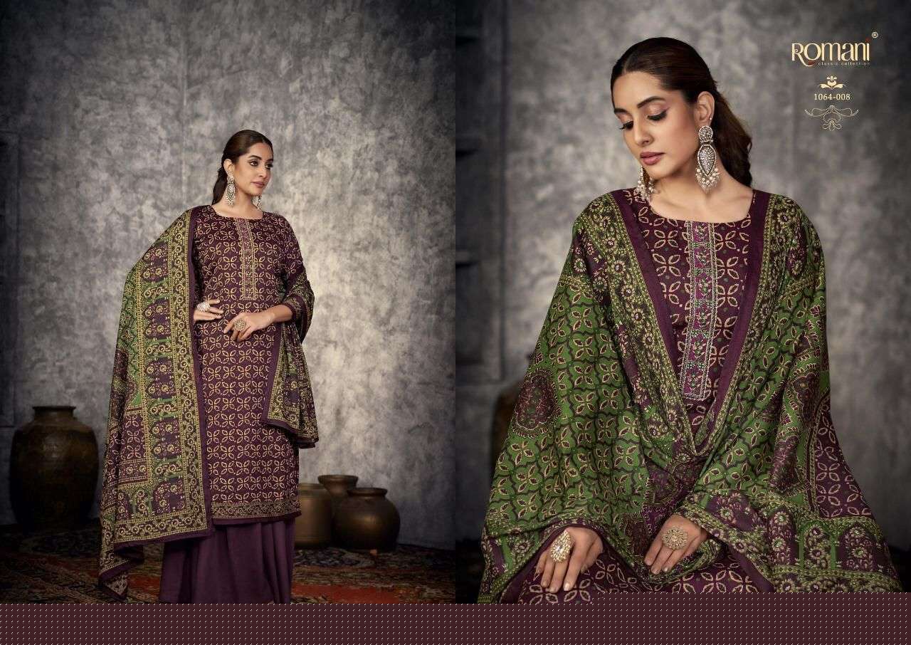 Afreen By Romani 1064-001 To 1064-010 Series Beautiful Festive Suits Stylish Fancy Colorful Casual Wear & Ethnic Wear Pure Pashmina Print Dresses At Wholesale Price